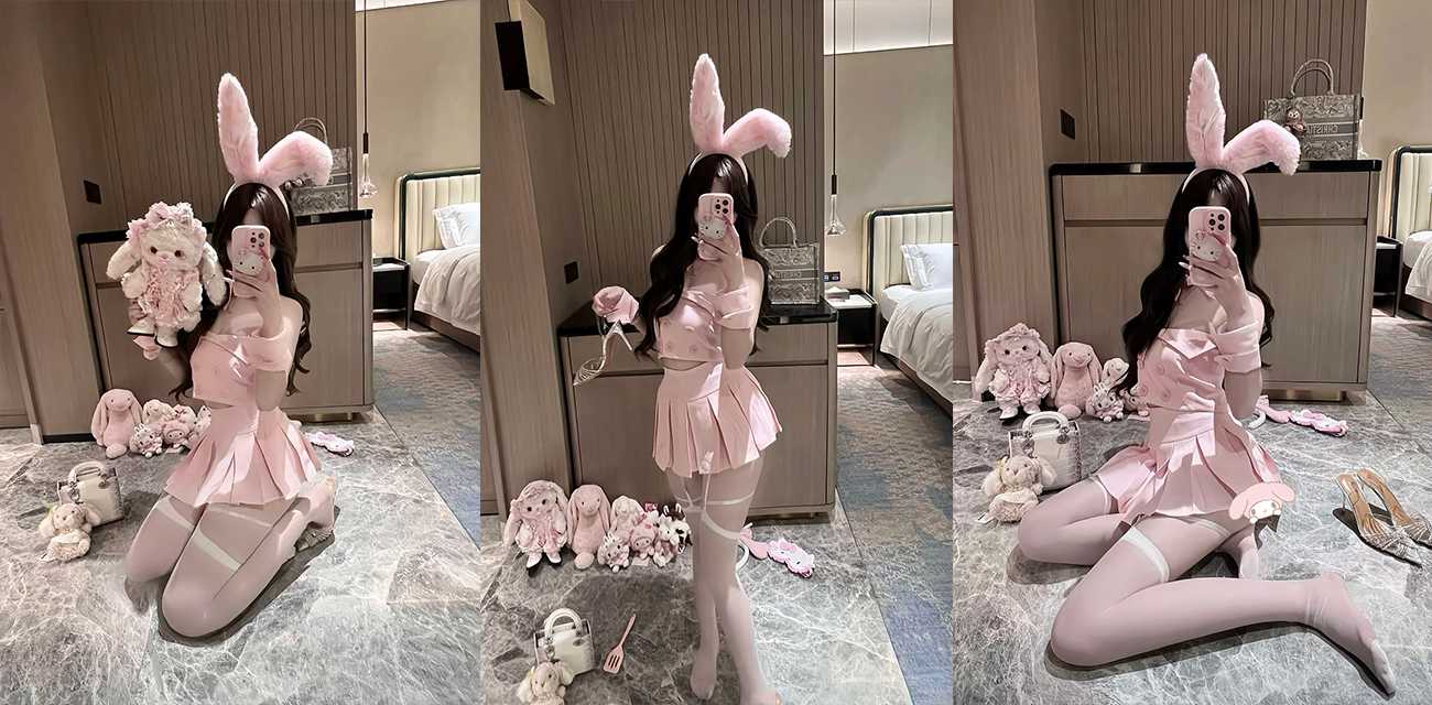 双马尾反差网黄【饭饭】性爱新作，清纯淫靡并存年纪轻轻就沦为飞机杯，被拽发狂顶戴狗链撅臀交欢